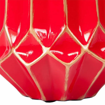 Jarrón Alexandra House Living Rojo Metal Cerámica Cristal 19 x 35 x 19 cm