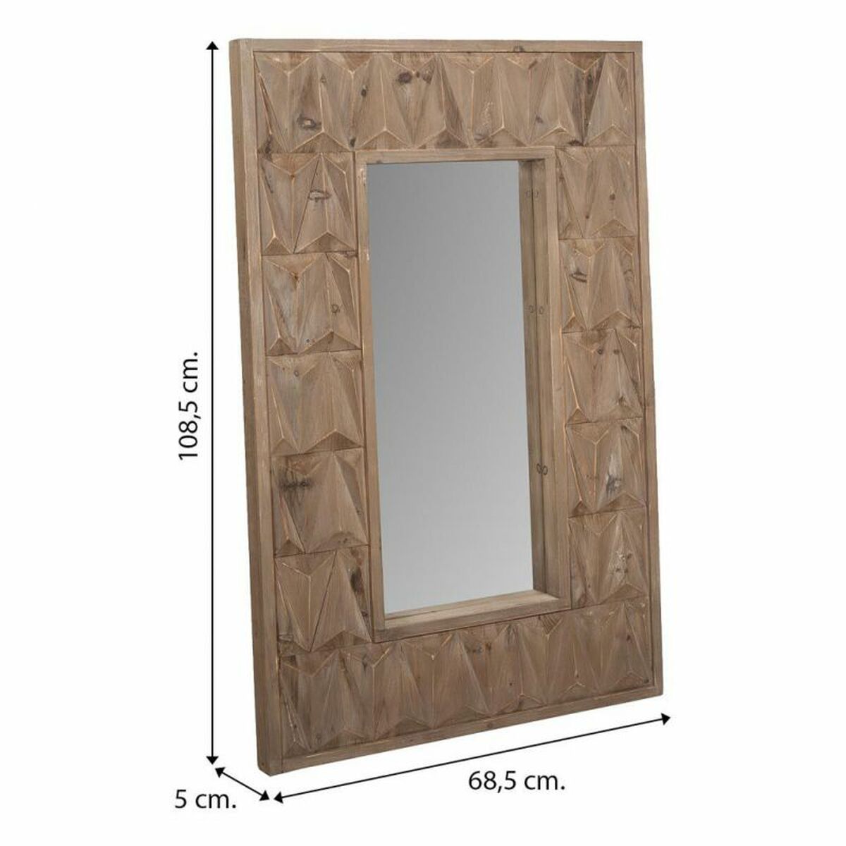 Espejo de pared Alexandra House Living Blanco Madera de abeto 10 x 114 x 73 cm