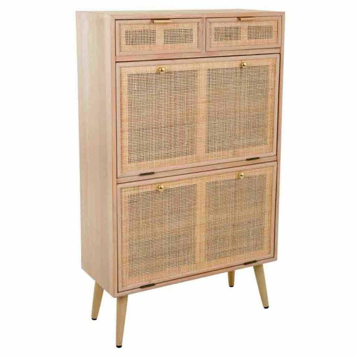 Alexandra House Living Natural Mesh Shoe Cabinet 120 x 32 x 70 cm