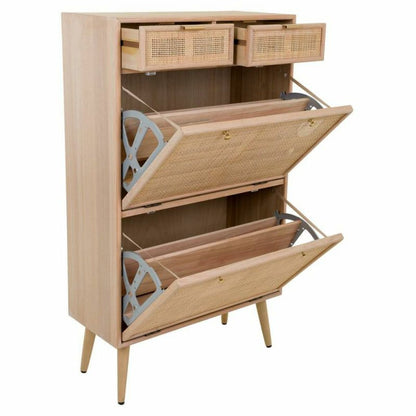 Alexandra House Living Natural Mesh Shoe Cabinet 120 x 32 x 70 cm