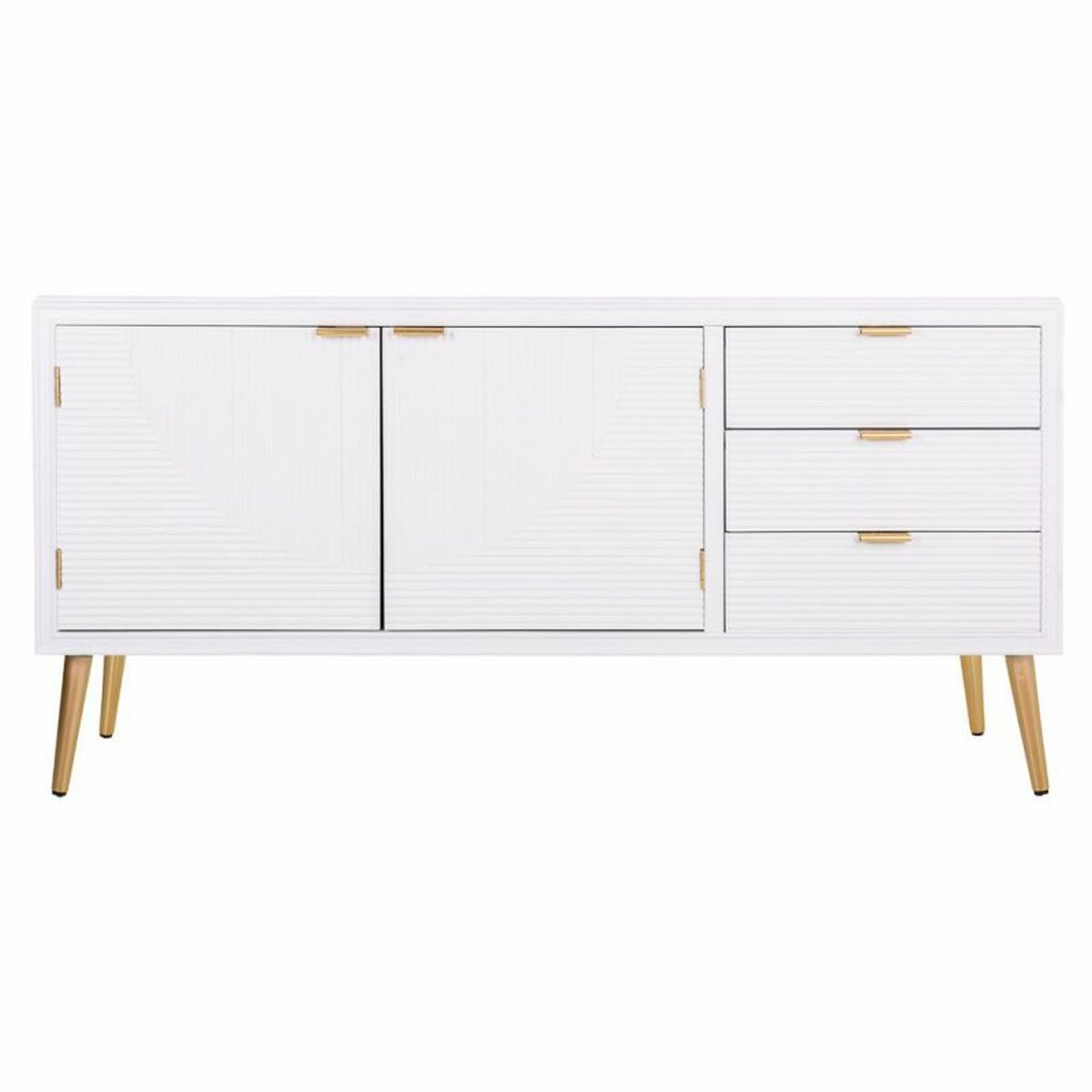 Aparador Alexandra House Living Blanco Dorado Madera MDF 42 x 71 x 145 cm