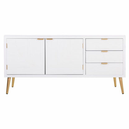 Aparador Alexandra House Living Blanco Dorado Madera MDF 42 x 71 x 145 cm