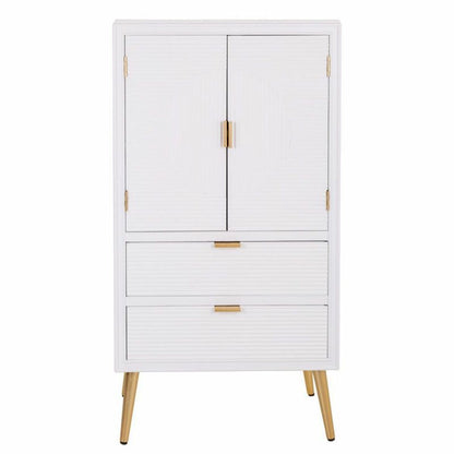 Armario Alexandra House Living Blanco Dorado Madera MDF 36 x 118 x 62 cm