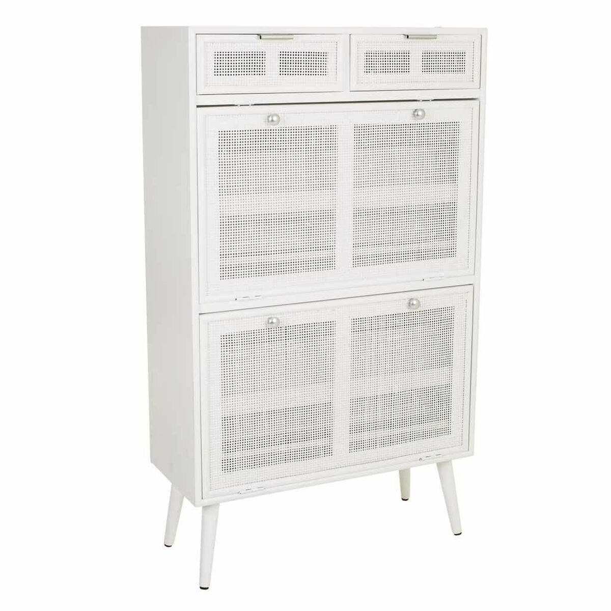 Alexandra House Living Shoe Cabinet White 32 x 120 x 70 cm Mesh