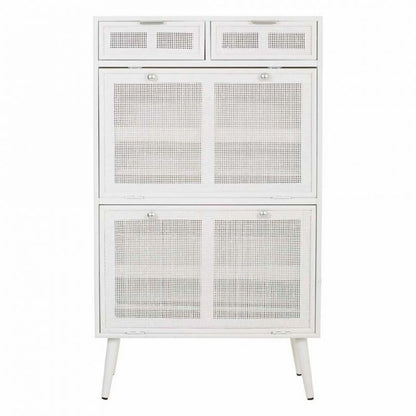 Alexandra House Living Shoe Cabinet White 32 x 120 x 70 cm Mesh