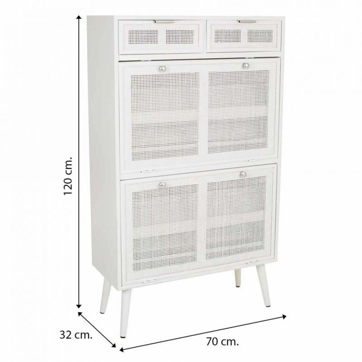 Alexandra House Living Shoe Cabinet White 32 x 120 x 70 cm Mesh