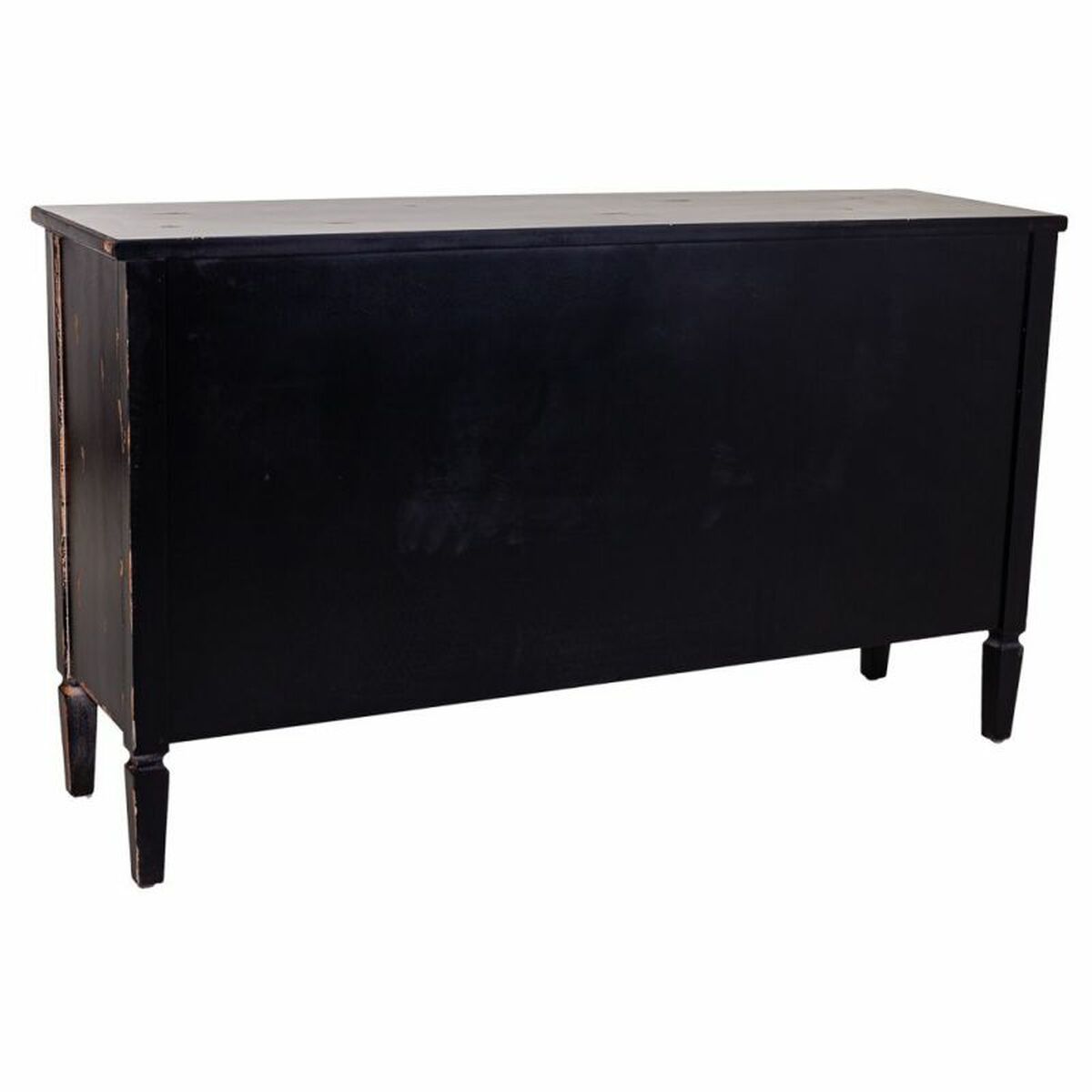 Aparador Alexandra House Living Negro Metal Vidrio Madera de abeto 38 x 80 x 140 cm