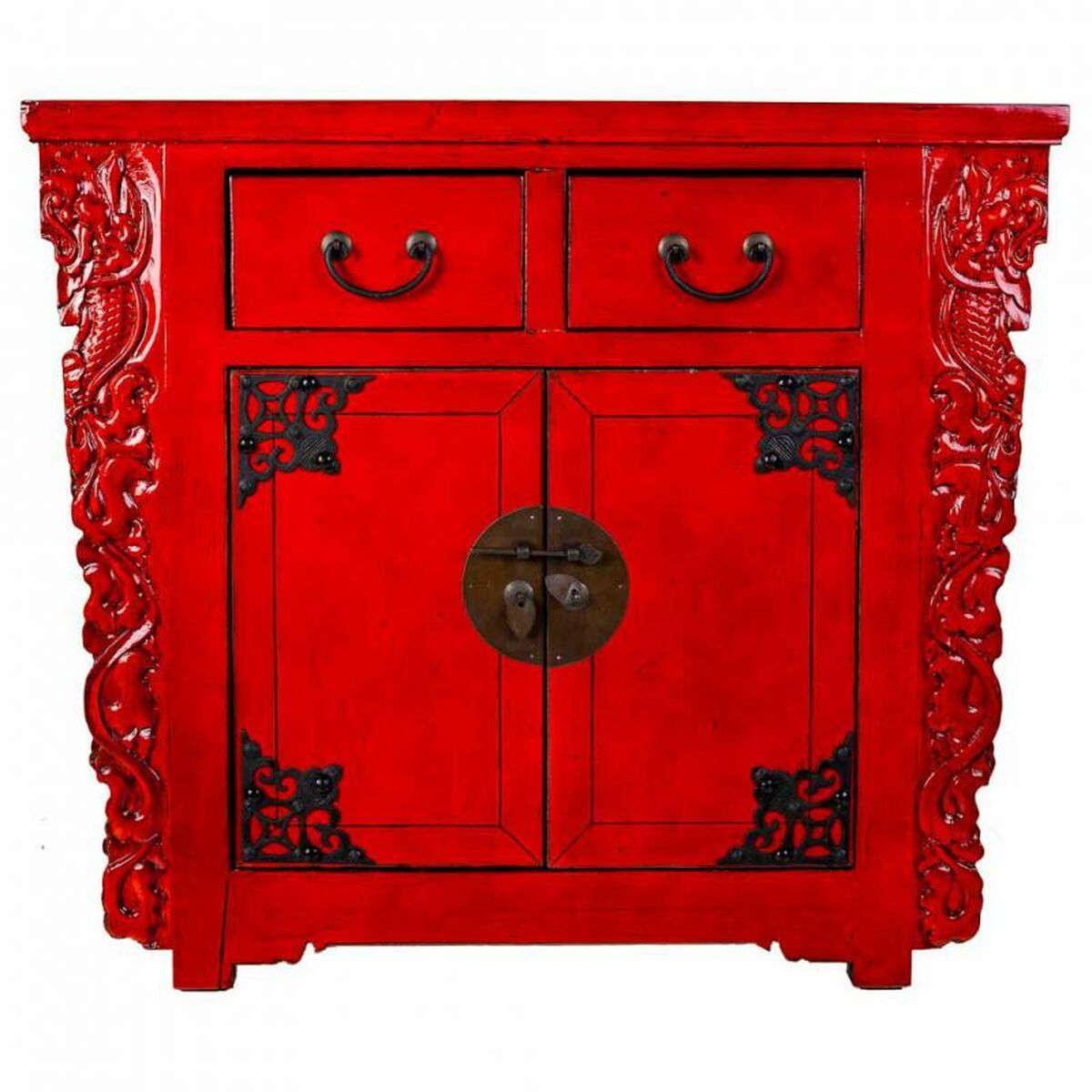 Aparador Alexandra House Living Rojo Madera de olmo 50 x 88 x 101 cm Oriental