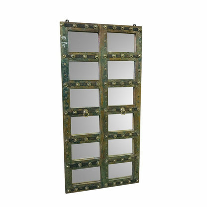 Alexandra House Living Mirror Green Recycled Wood Distressed Finish 4 x 179 x 87 cm