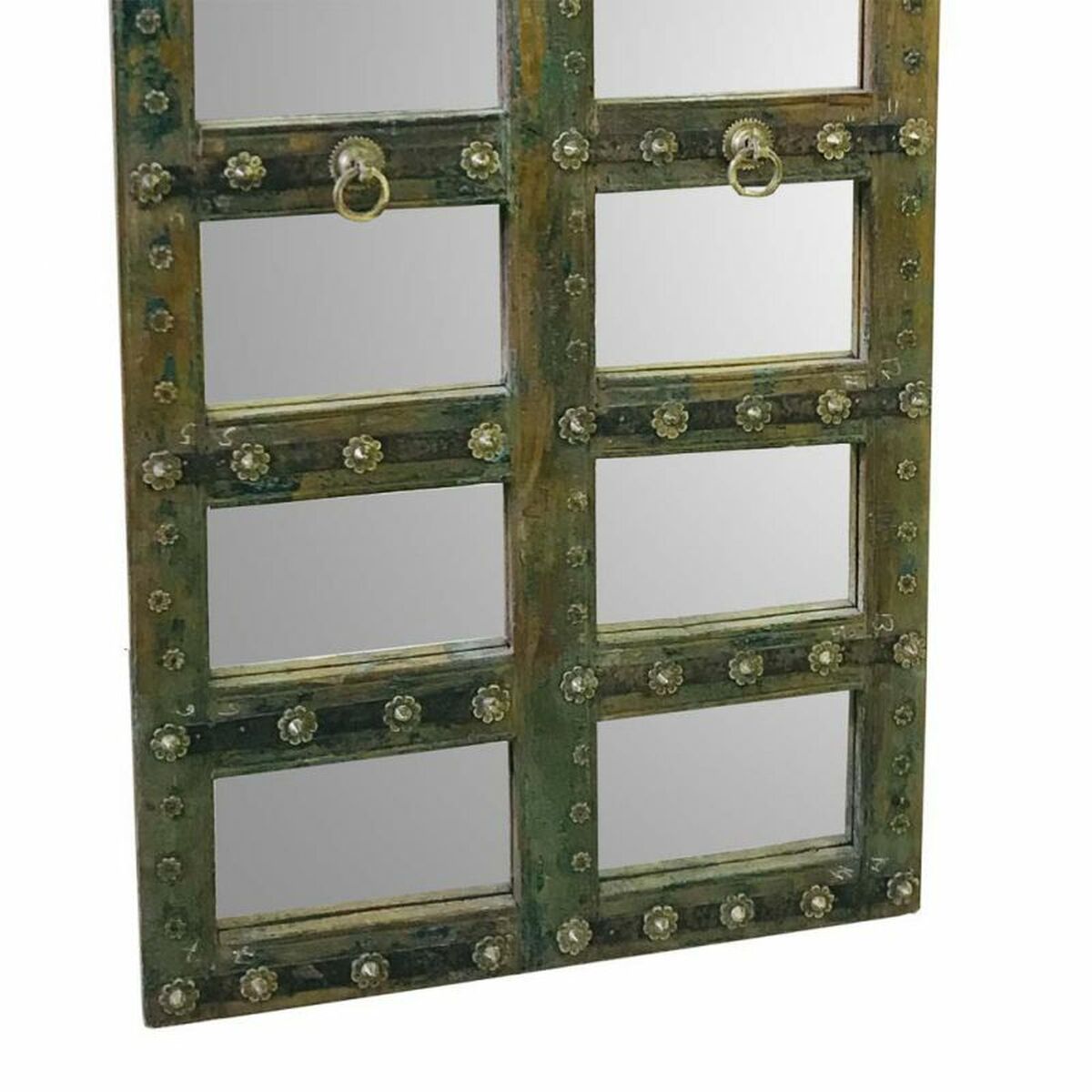 Alexandra House Living Mirror Green Recycled Wood Distressed Finish 4 x 179 x 87 cm