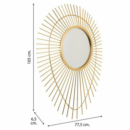 Espejo de pared Alexandra House Living Dorado Metal Vidrio 6 x 105 x 77 cm