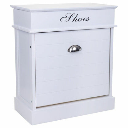 Alexandra House Living Shoe Rack White 28 x 58 x 50 cm 1 Drawer