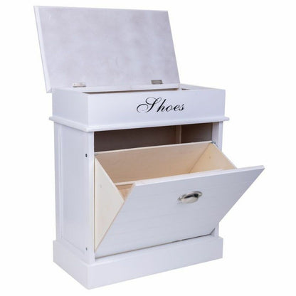 Alexandra House Living Shoe Rack White 28 x 58 x 50 cm 1 Drawer