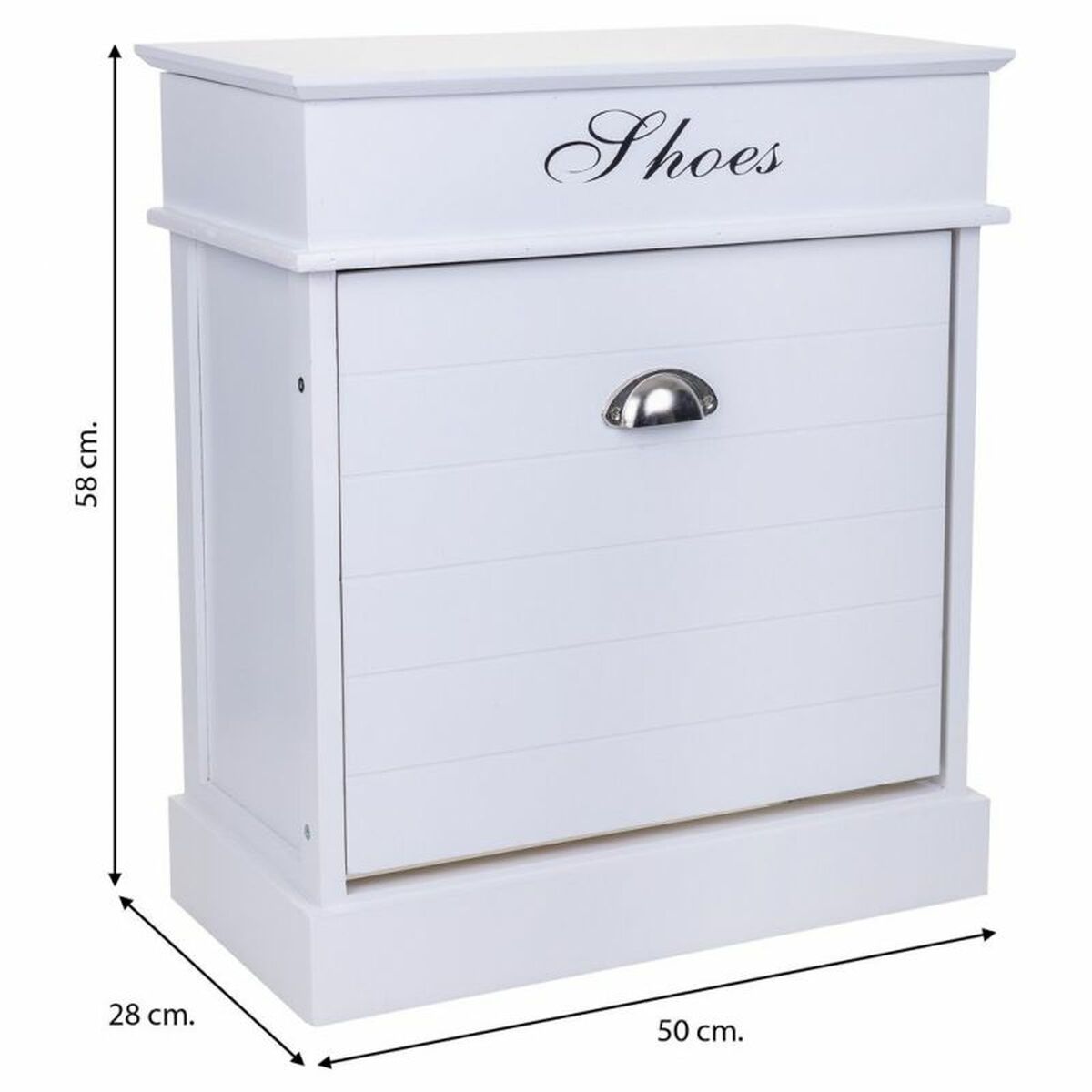 Alexandra House Living Shoe Rack White 28 x 58 x 50 cm 1 Drawer