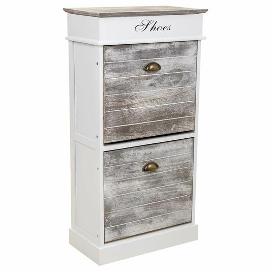 Alexandra House Living Shoe Rack White 28 x 98 x 50 cm 2 Drawers