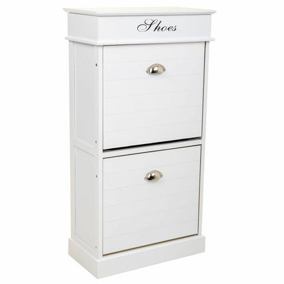 Alexandra House Living Shoe Rack White 28 x 98 x 50 cm 2 Drawers