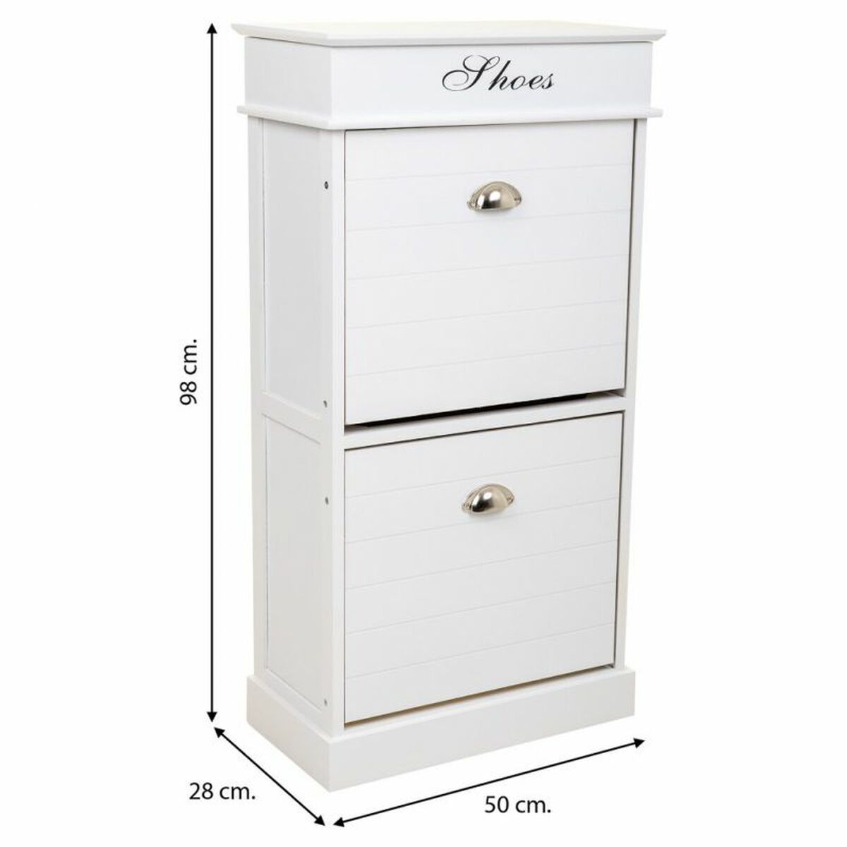 Alexandra House Living Shoe Rack White 28 x 98 x 50 cm 2 Drawers