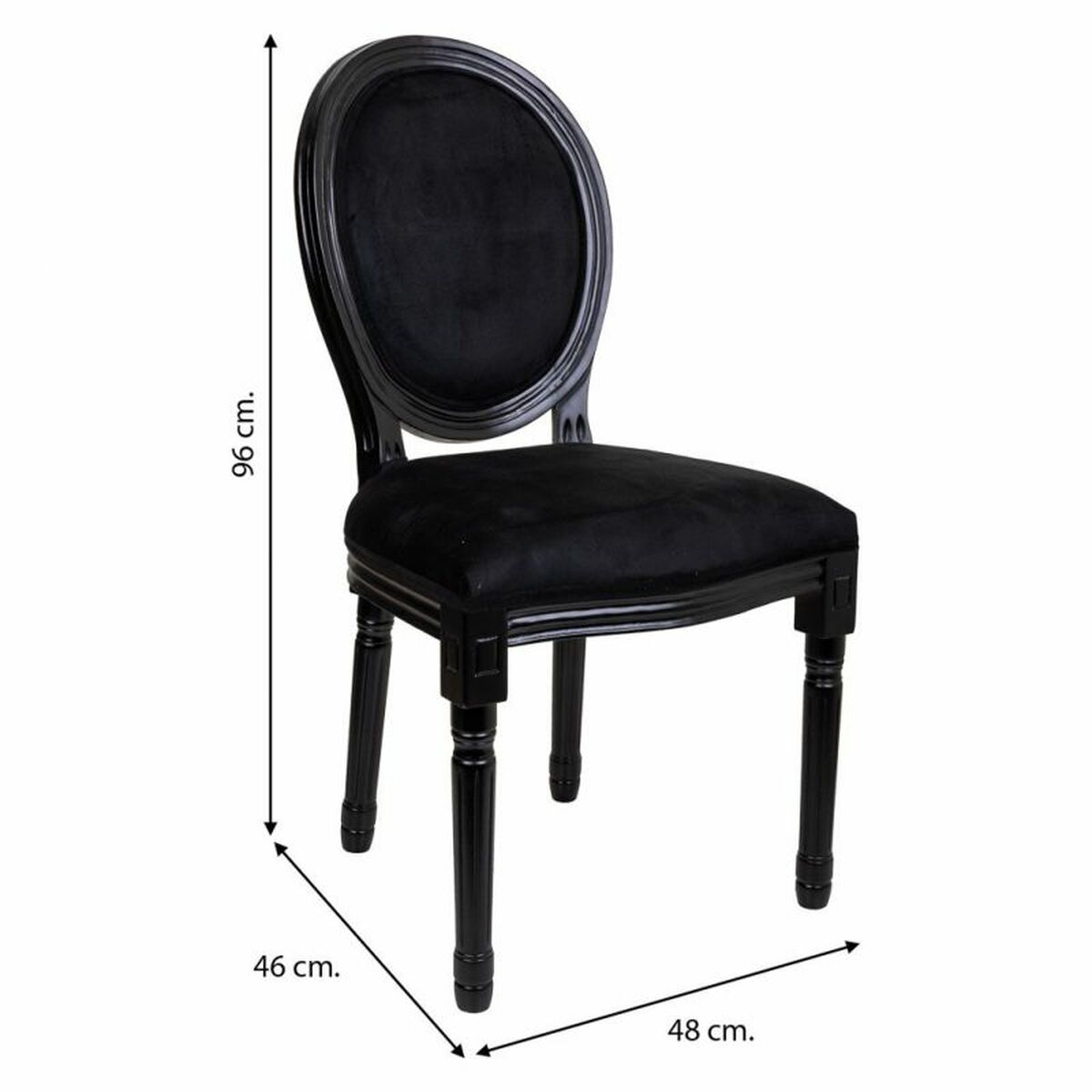 Silla de Comedor Alexandra House Living Negro 46 x 96 x 48 cm