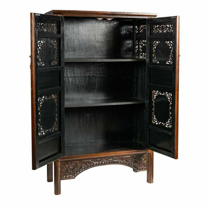 Alexandra House Living Brown Wooden Elm Wood Cabinet 40 x 160 x 95 cm Oriental 2 Shelves