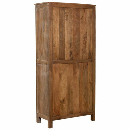 Alexandra House Living Brown Mango Wood Wardrobe 93 x 192 x 45 cm Handcrafted Style