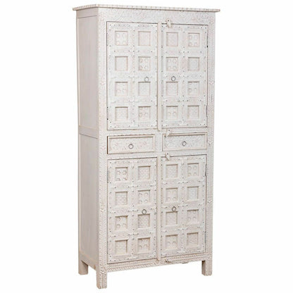 Armario ropero Alexandra House Living Blanco Madera de mango 93 x 192 x 45 cm