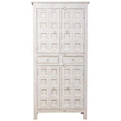 Armario ropero Alexandra House Living Blanco Madera de mango 93 x 192 x 45 cm