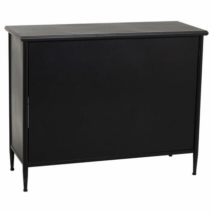 Aparador Alexandra House Living Negro Metal Vidrio 40 x 80 x 100 cm