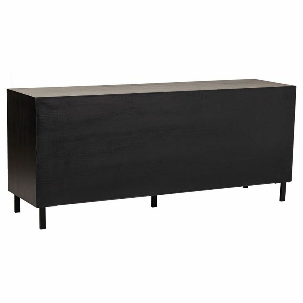 Aparador Alexandra House Living Negro Natural Ratán Madera de Paulonia 45 x 86 x 165 cm