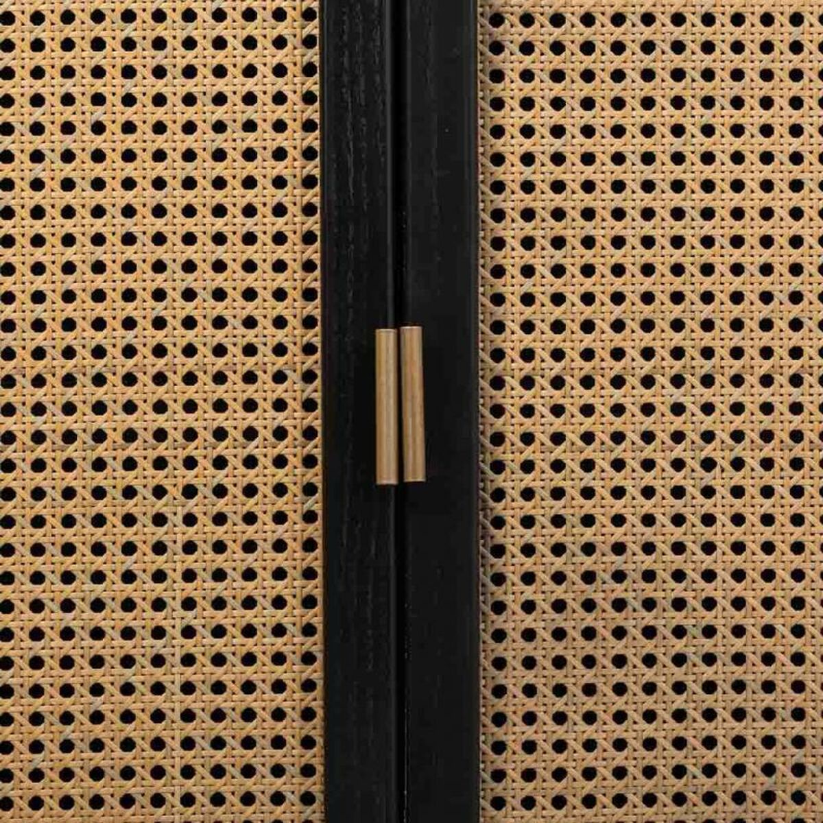 Aparador Alexandra House Living Negro Natural Ratán Madera de Paulonia 45 x 86 x 165 cm