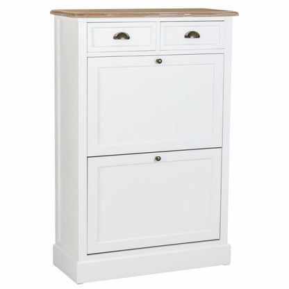 Alexandra House Living Shoe Cabinet White Brown 33 x 120 x 80 cm