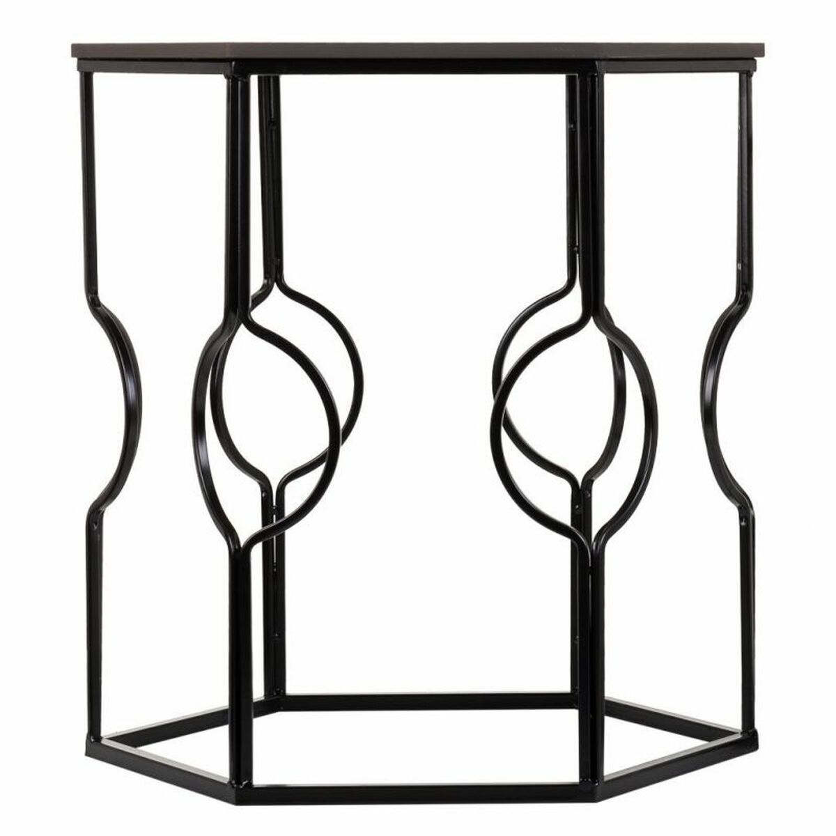 Juego de 2 mesas Alexandra House Living Negro Hierro Madera MDF 39 x 57 x 39 cm