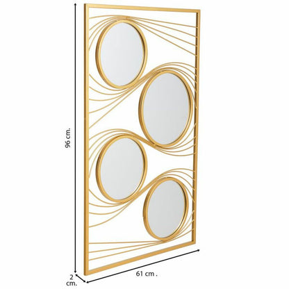 Espejo de pared Alexandra House Living Oro Metal Hierro Espejo 2 x 96 x 61 cm