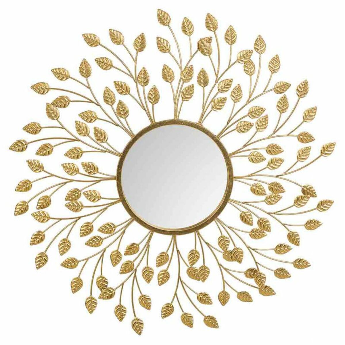 Espejo de pared Alexandra House Living Oro Metal Hierro Espejo 2 x 79 x 79 cm