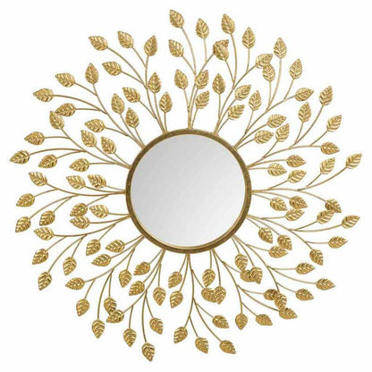 Espejo de pared Alexandra House Living Oro Metal Hierro Espejo 2 x 79 x 79 cm