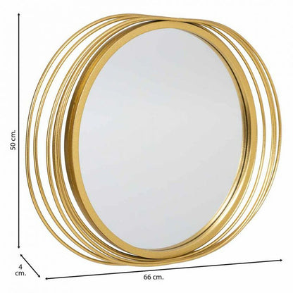 Espejo de pared Alexandra House Living Oro Metal Hierro Espejo 4 x 49 x 66 cm