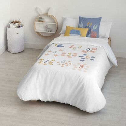 Kids&amp;Cotton Vikram White Duvet Cover 175 Thread Count 180 x 220 cm