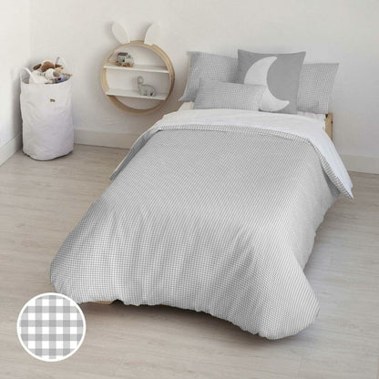 Kids&amp;Cotton Vichy Gray Duvet Cover 155 x 220 cm