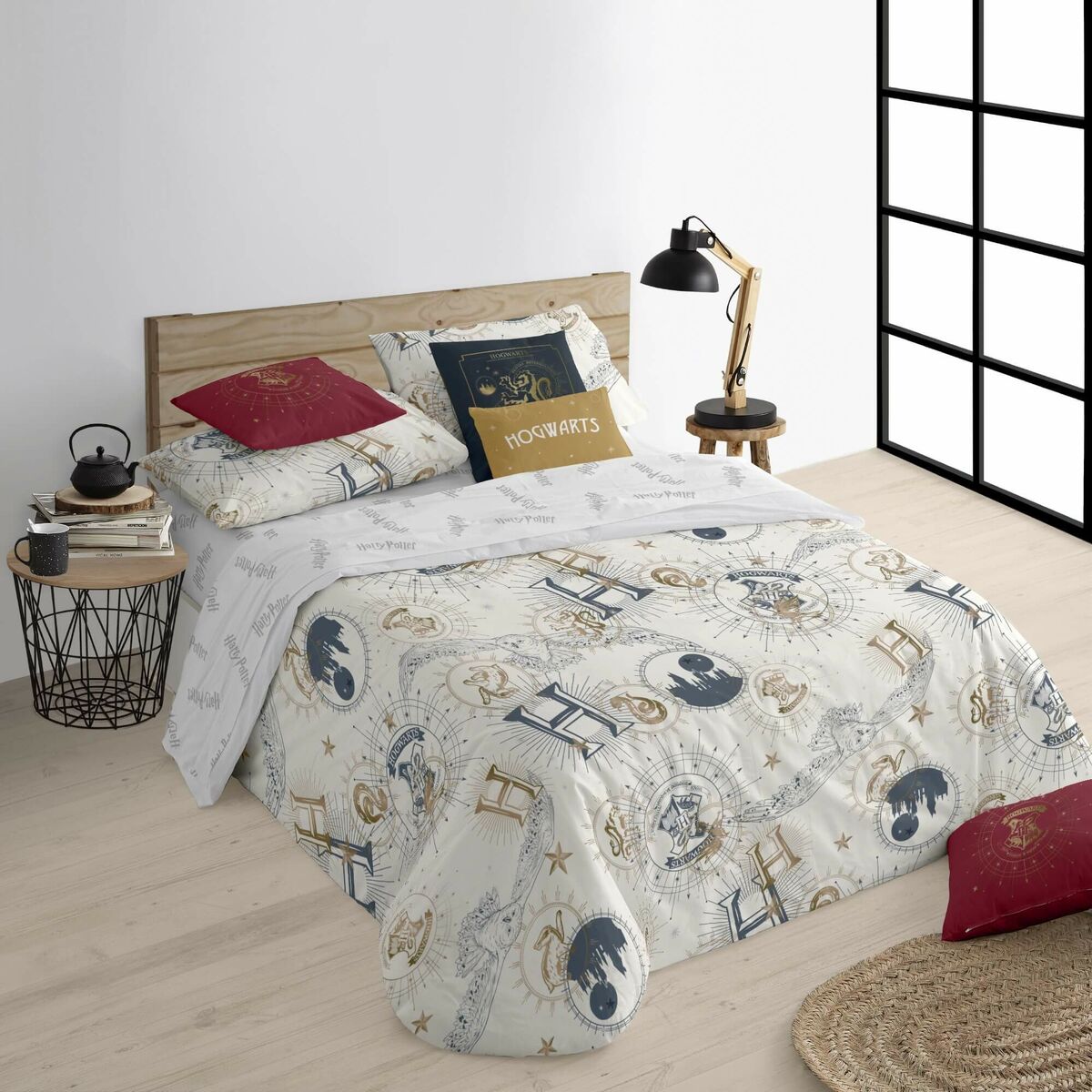 Harry Potter Duvet Cover Gold Beige Multicolor 220 x 220 cm Bed of 135