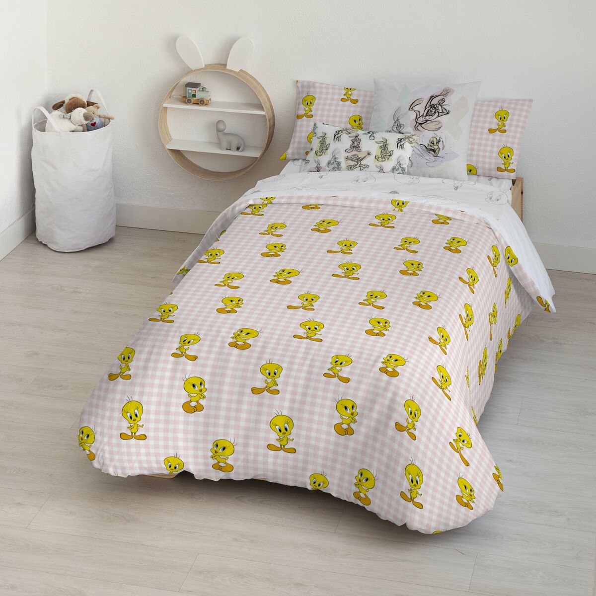 Tweety Duvet Cover Tweety Vichy Pink 140 x 200 cm