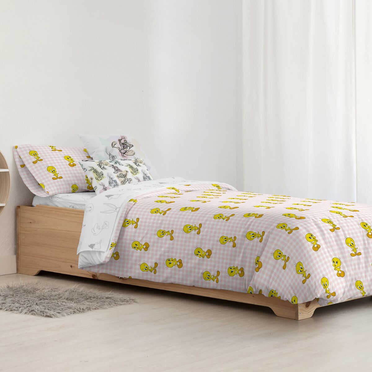 Tweety Duvet Cover Tweety Vichy Pink 140 x 200 cm