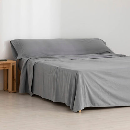 Juego de Sábanas SG Hogar Gris Cama de 90 Franela