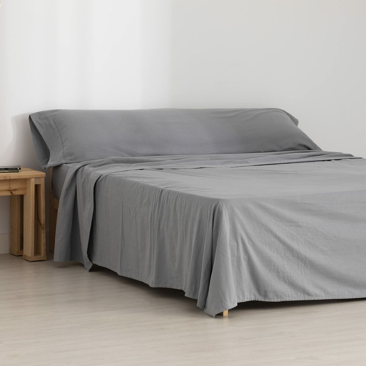 Juego de Sábanas SG Hogar Gris Cama de 105 Franela