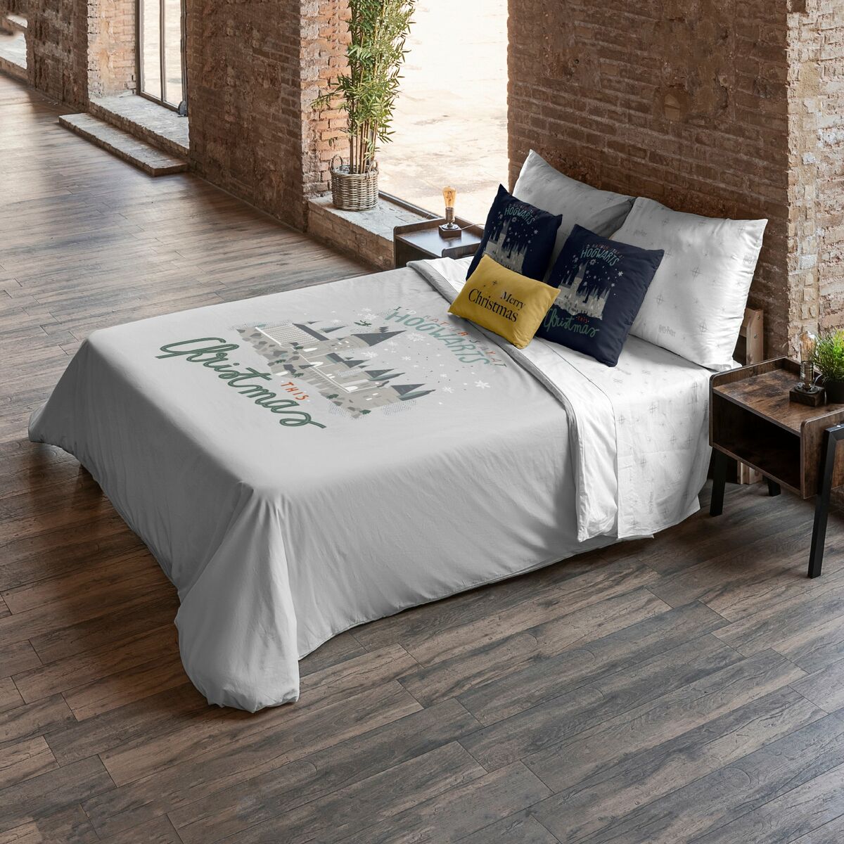 Harry Potter Hogwarts in Christmas Duvet Cover Bed 105 180 x 220 cm