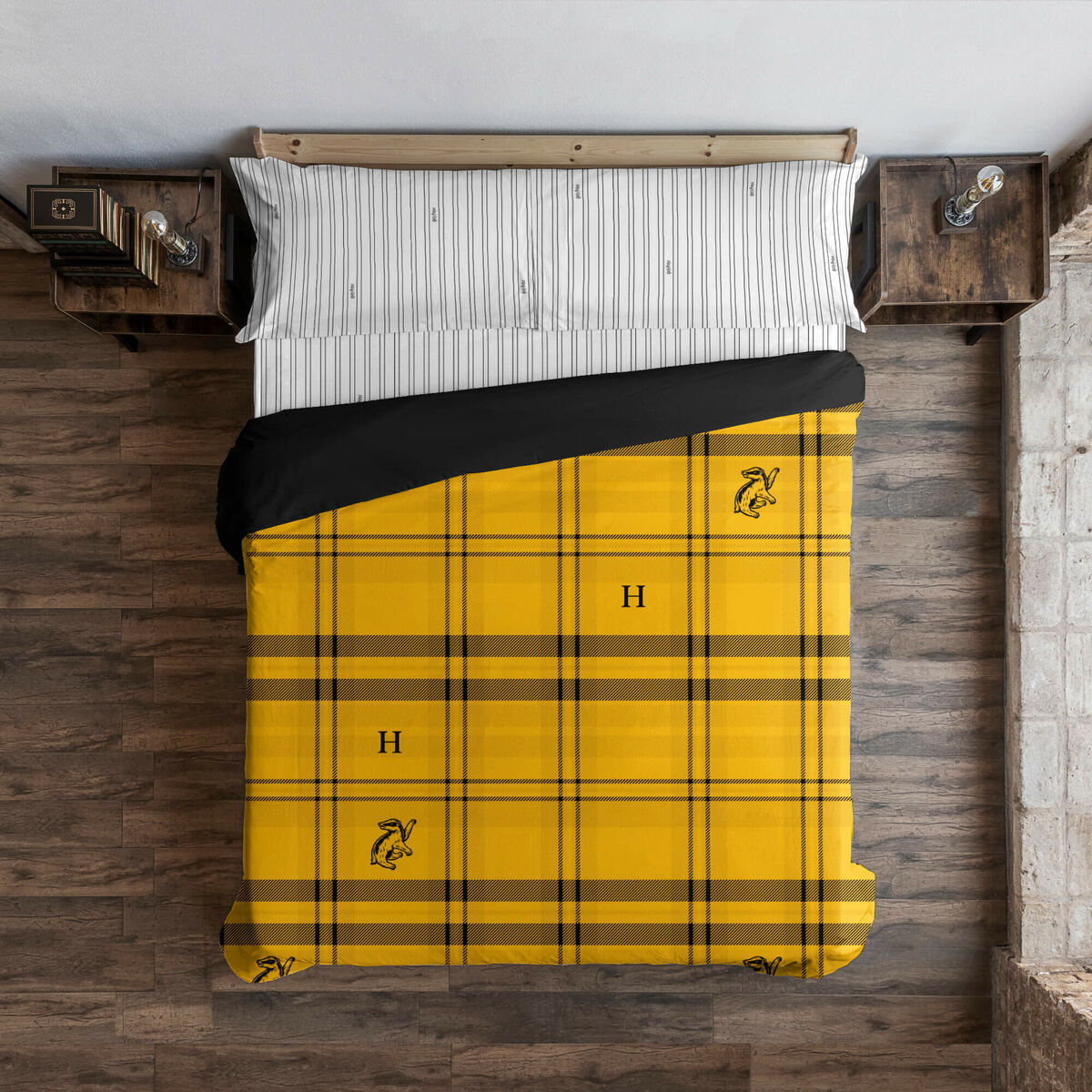 Harry Potter Hufflepuff Yellow Duvet Cover 180 x 220 cm 105 cm Bed