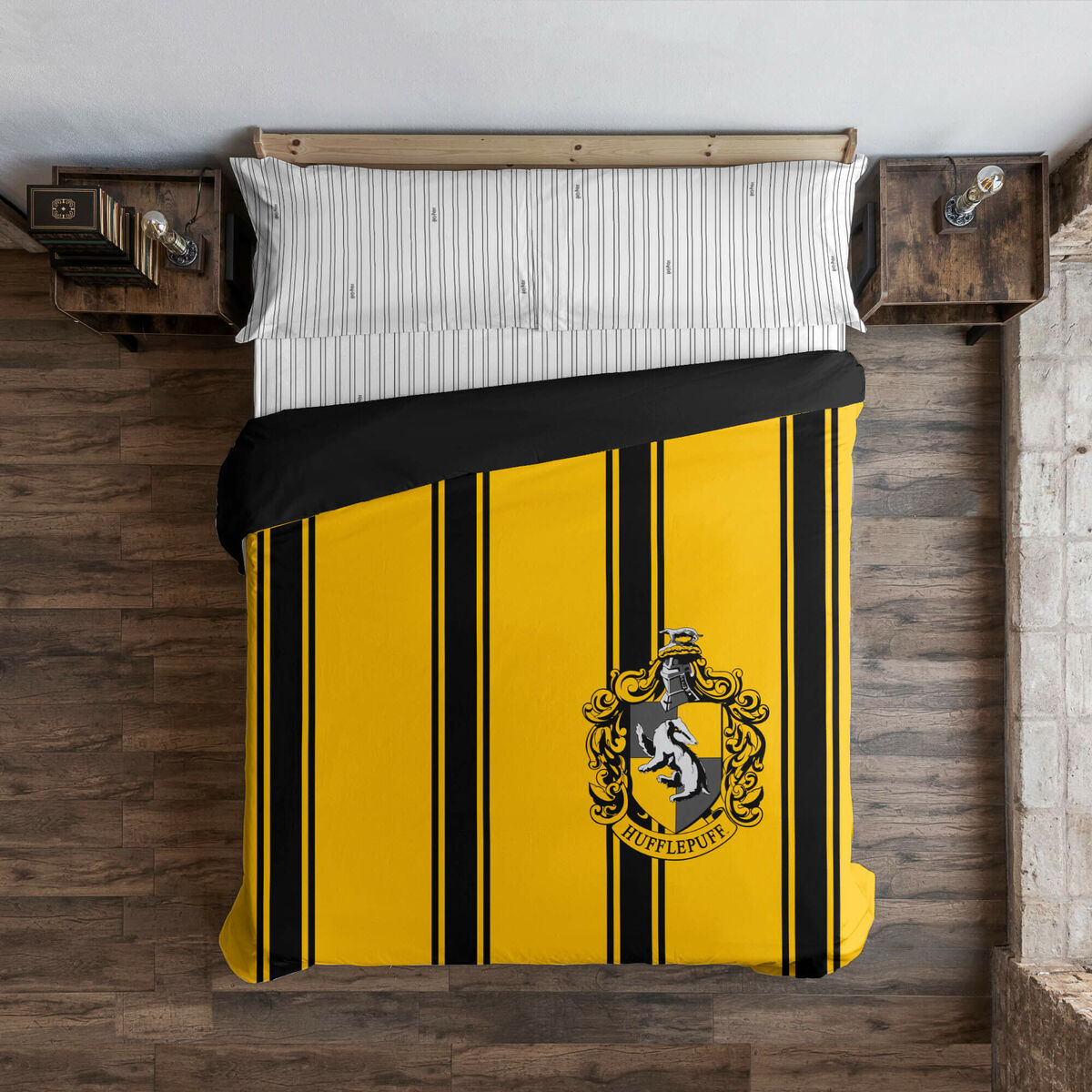 Harry Potter Hufflepuff Yellow Black Duvet Cover 220 x 220 cm 135/140 cm Bed