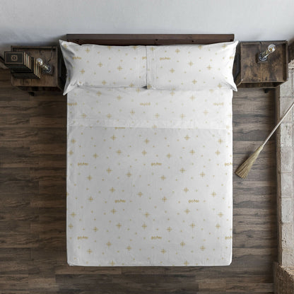 Harry Potter Stars Gold White Sheet Set 180 Bed 280 x 270 cm