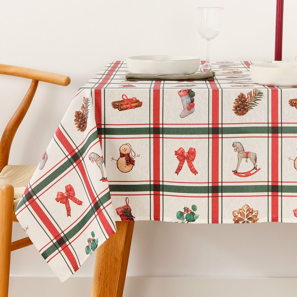 Belum Scottish Christmas stain-resistant resin tablecloth 100 x 140 cm