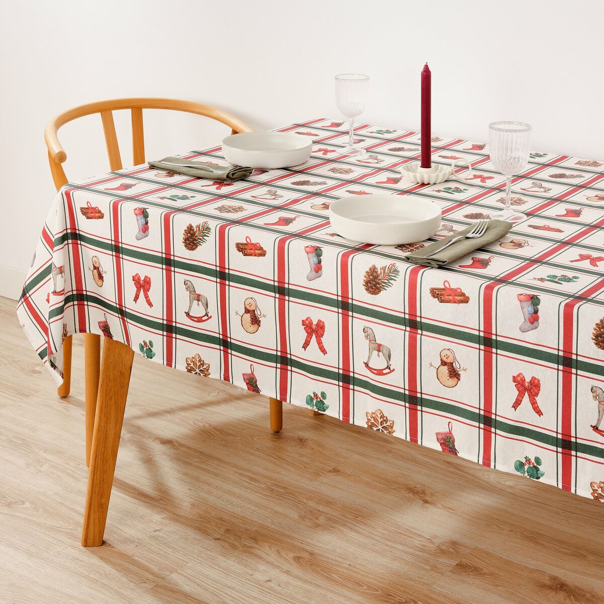 Belum Scottish Christmas stain-resistant resin tablecloth 100 x 140 cm