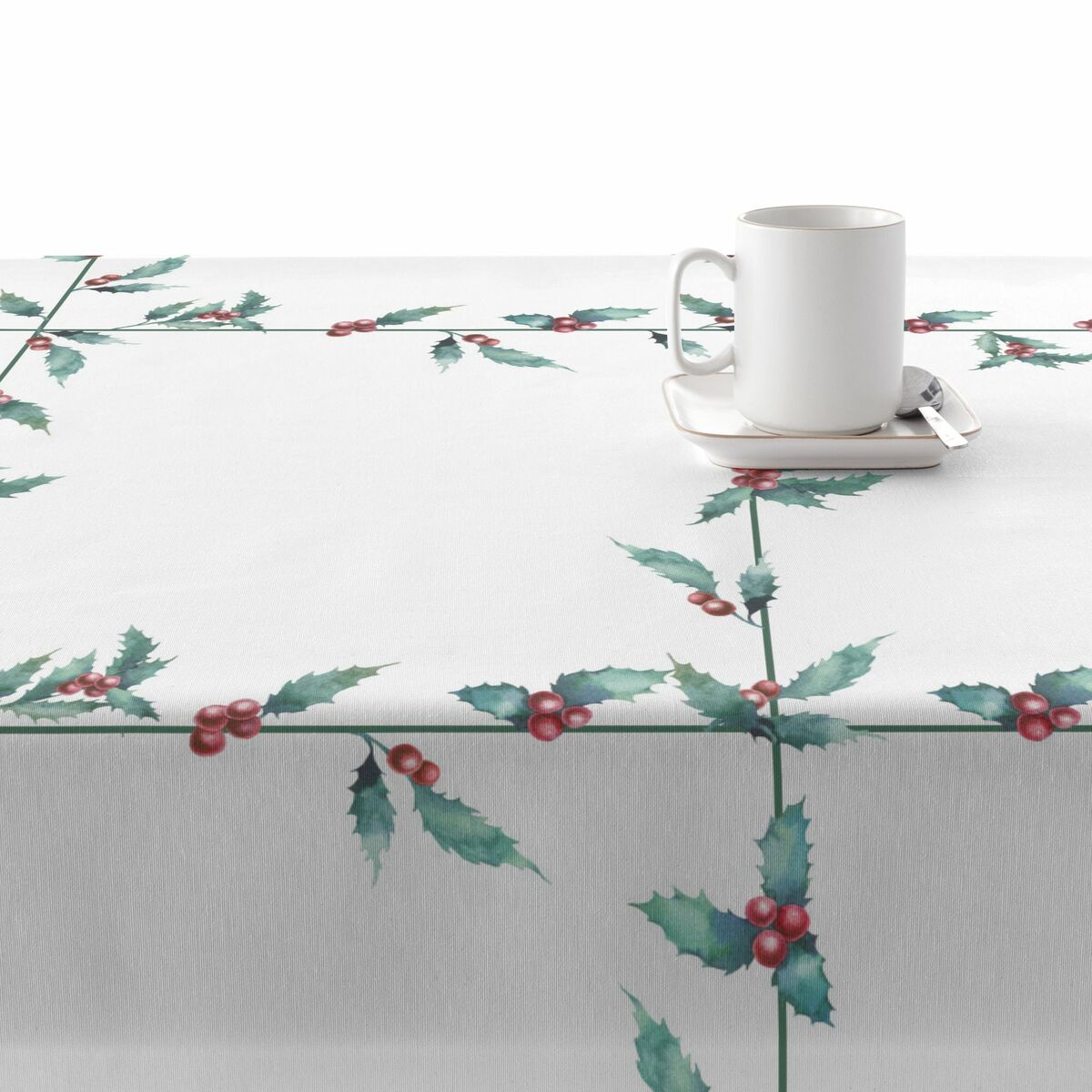 Mantel resinado antimanchas Belum White Christmas 100 x 140 cm