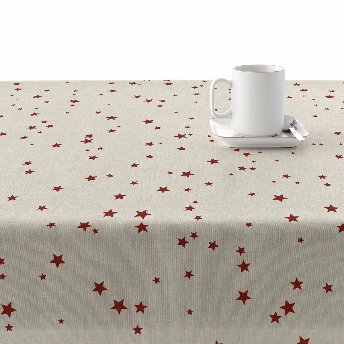 Mantel resinado antimanchas Belum Merry Christmas Beige 180 x 200 cm